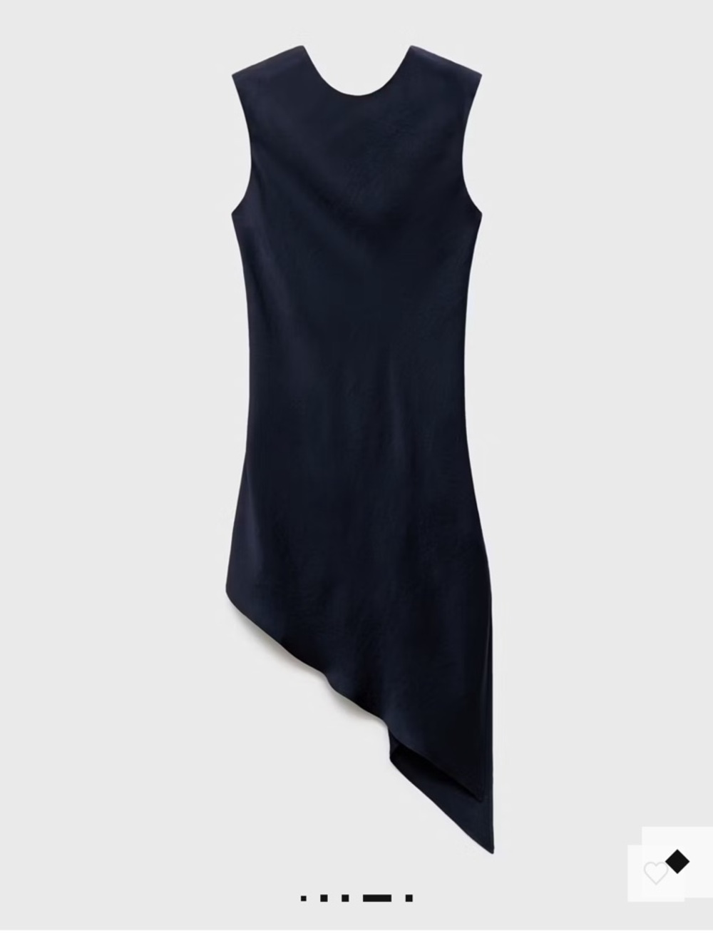 Mango Navy Asymmetric Hem Sleeveless Dress Tunic Top
